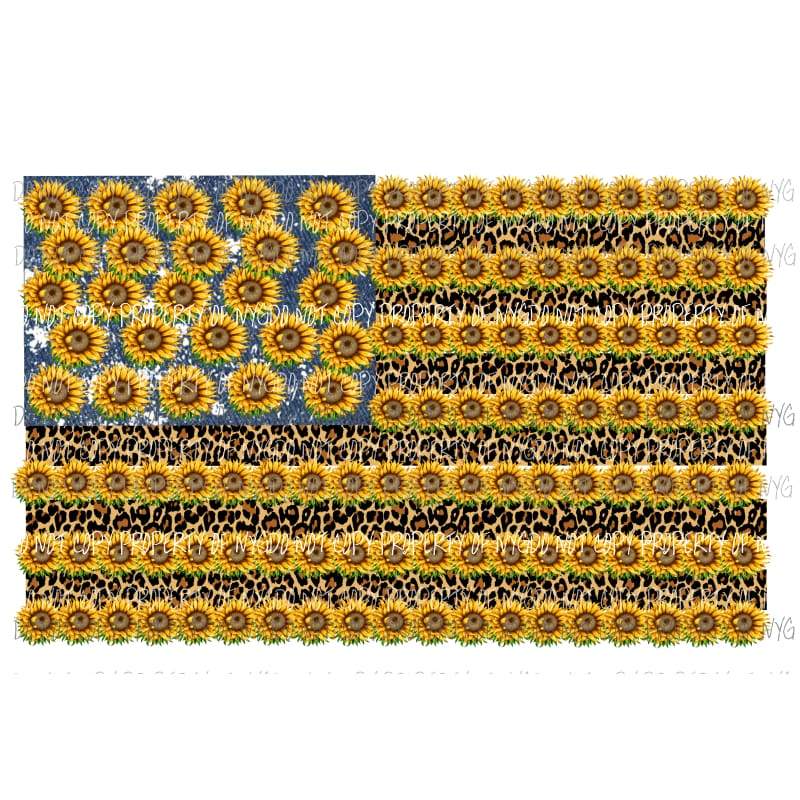 Sunflower Flag Sublimation transfers Heat Transfer