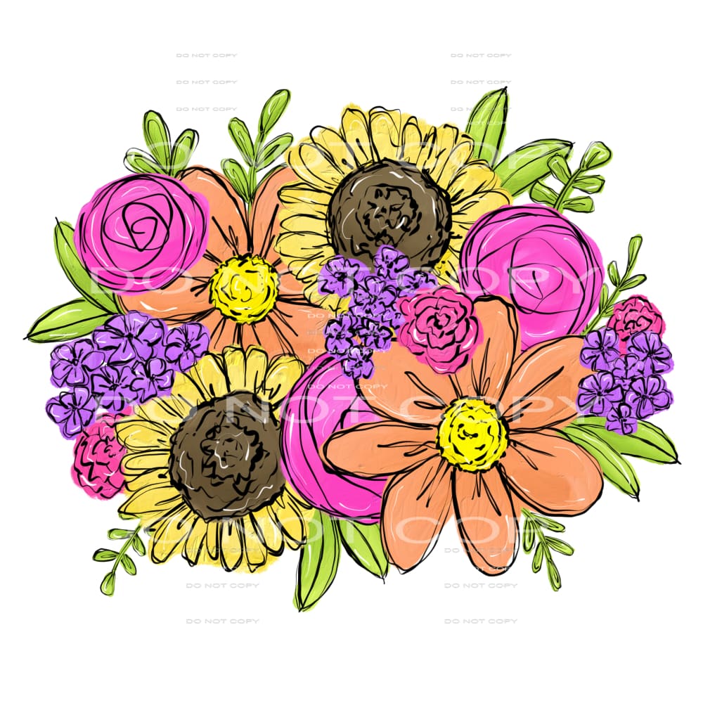 sunflower florals #6365 Sublimation transfers - Heat