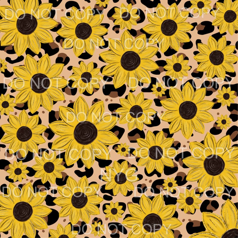 Sunflowers Leopard Sheet Sublimation transfers - Heat