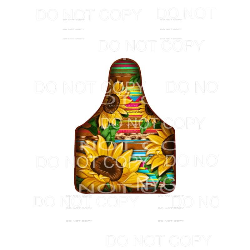Sunflowers Serape Leopard Cow Tag #2152 Sublimation