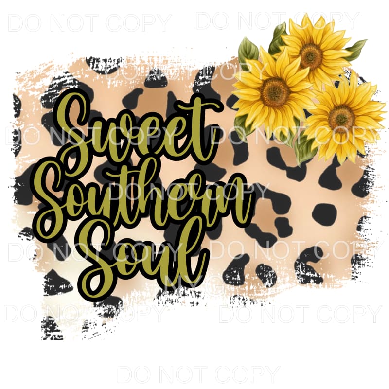 Sweet Southern Soul Leopard Sunflowers Sublimation transfers