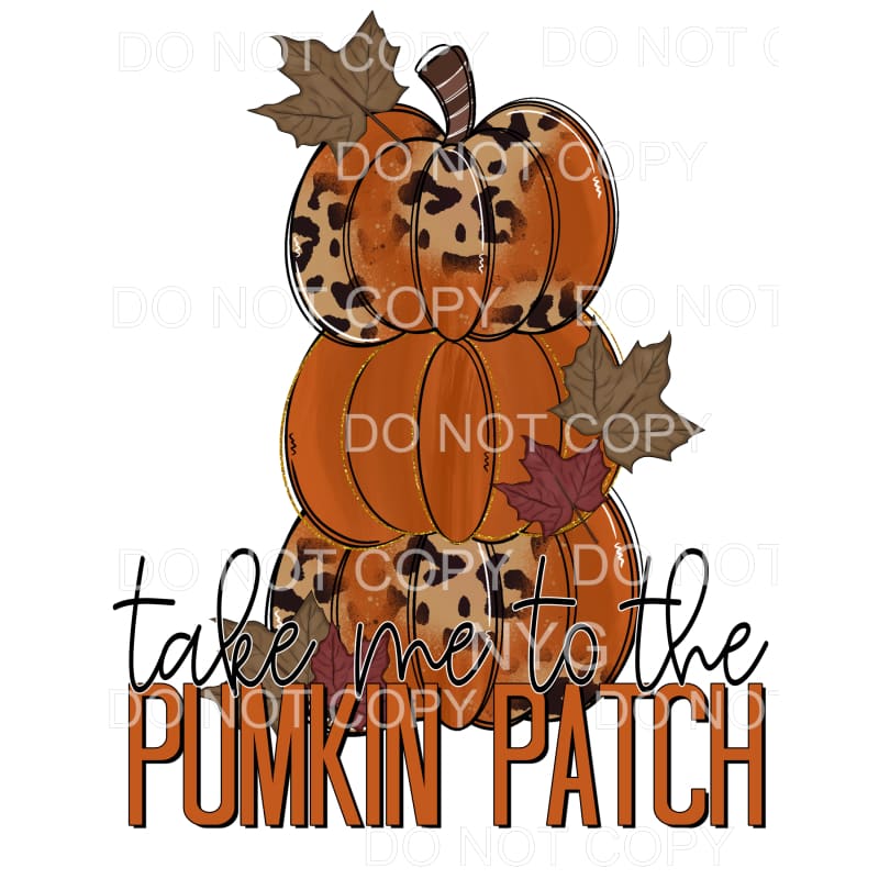 Take Me To The Pumpkin Patch Orange Leoaprd Stacked Gold