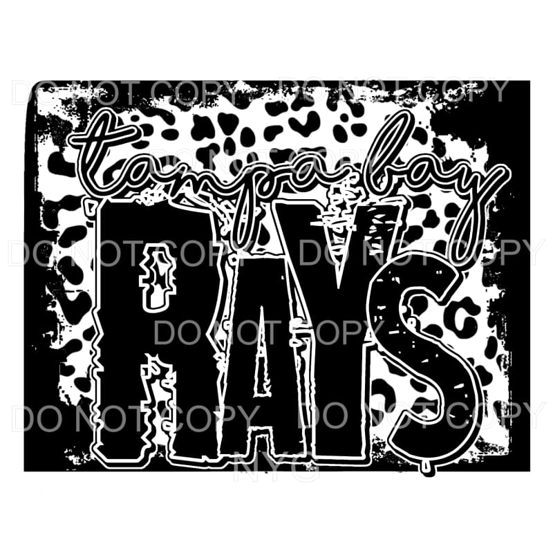Tampa Bay Rays Baseball Black Leopard Sublimation transfers