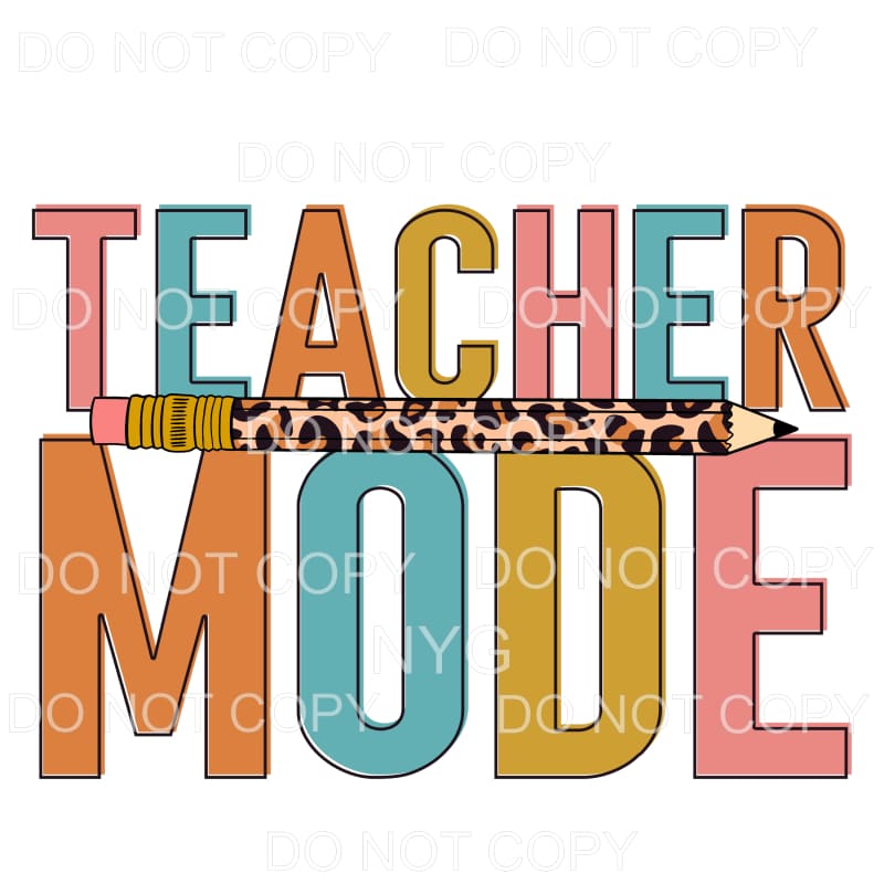 Teacher Mode Neutral Colors Leopard Pencil #661 Sublimation