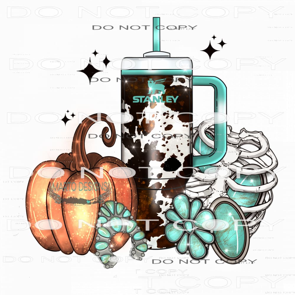 Teal Halloween #7632 Sublimation transfers - Heat Transfer
