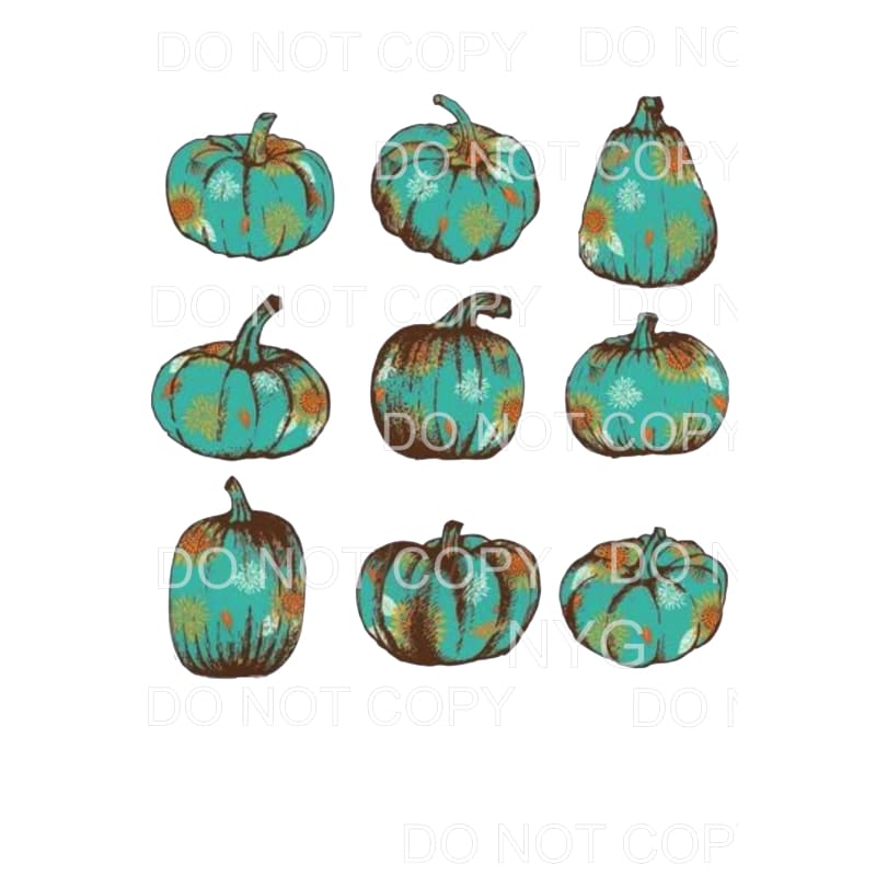 Teal Pumpkins Stacked # 568 Sublimation transfers - Heat