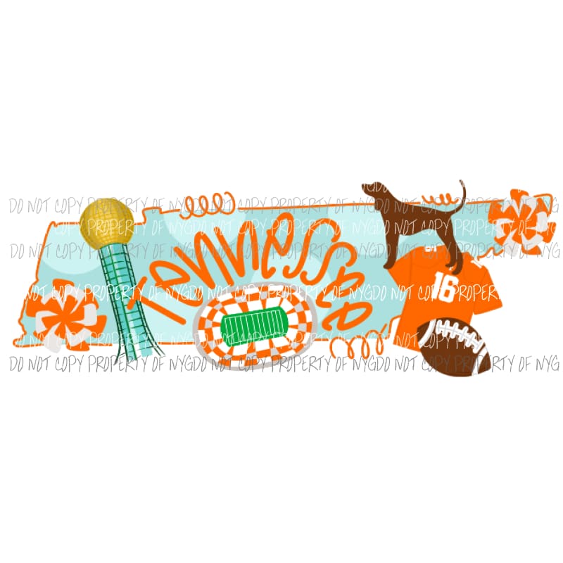 Tennessee hand Drawn #2 Sublimation transfers Heat Transfer