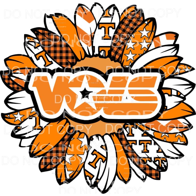 Tennessee Vols Flower # 9780 Sublimation transfers - Heat