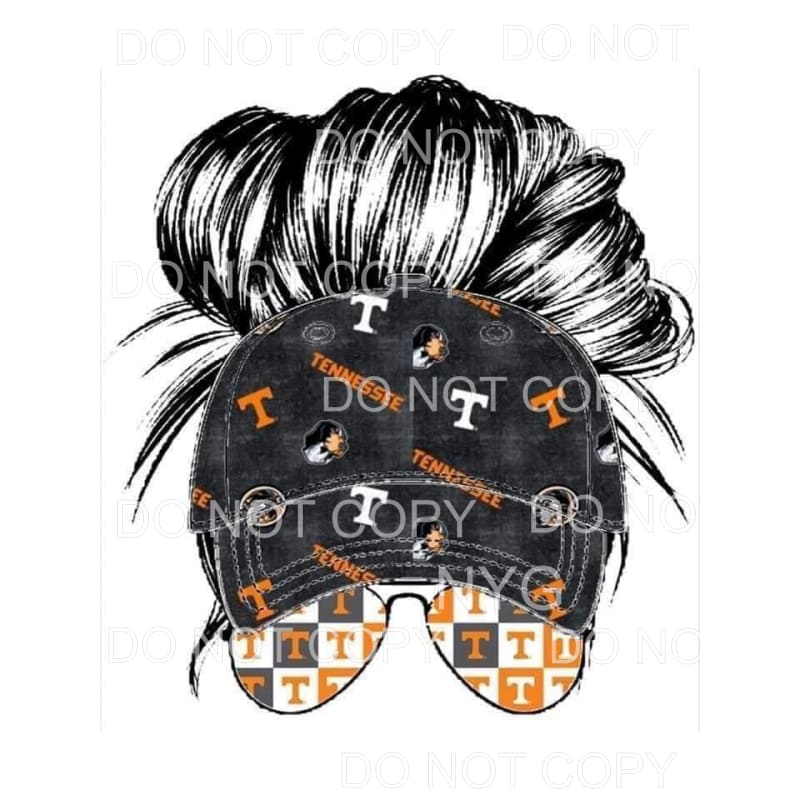 Tennessee Volunteers Football Messy Bun Hat Glasses #1725