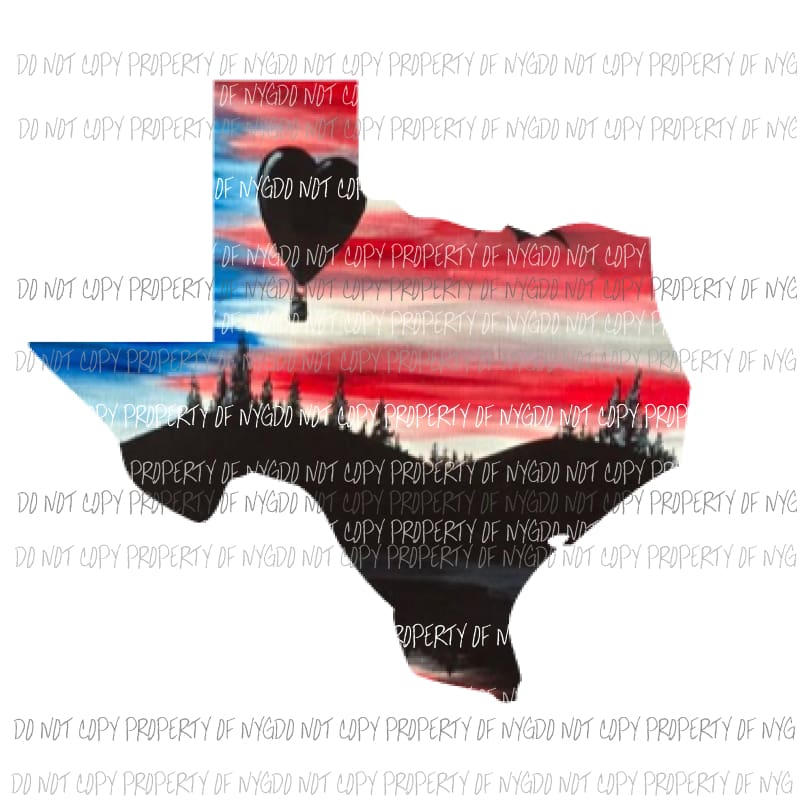 Texas Flag america Sublimation transfers Heat Transfer