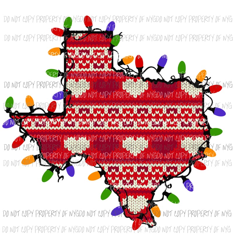 texas heart lights Sublimation transfers Heat Transfer