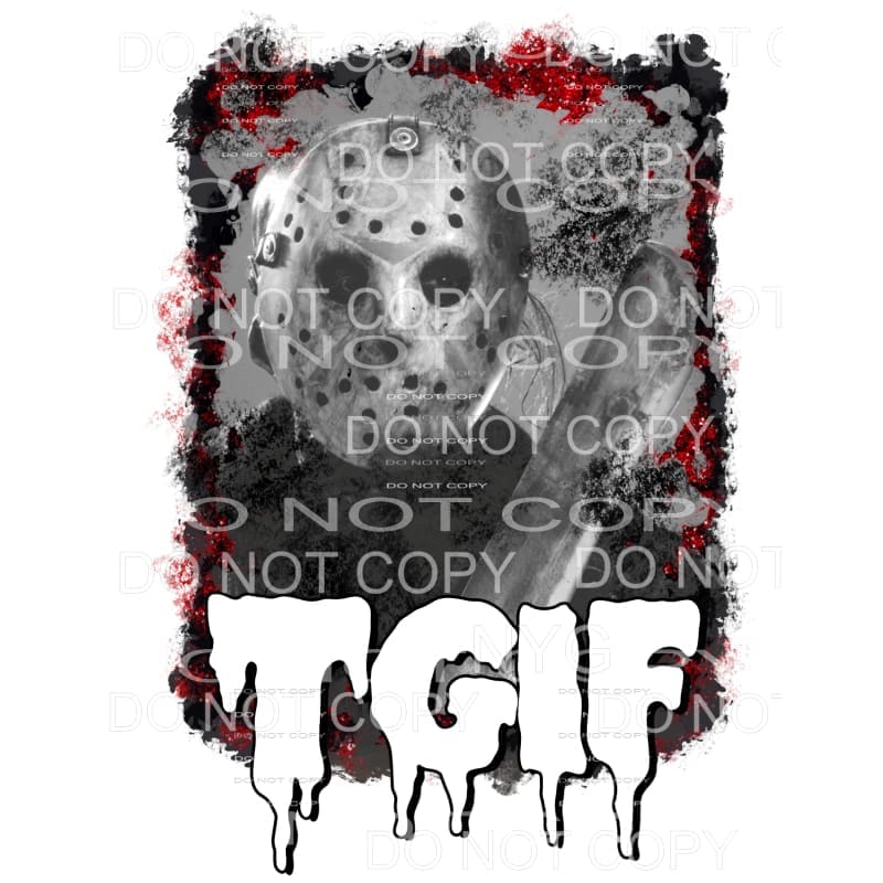 TGIF Jason Friday the 13th Sublimation transfers - Heat