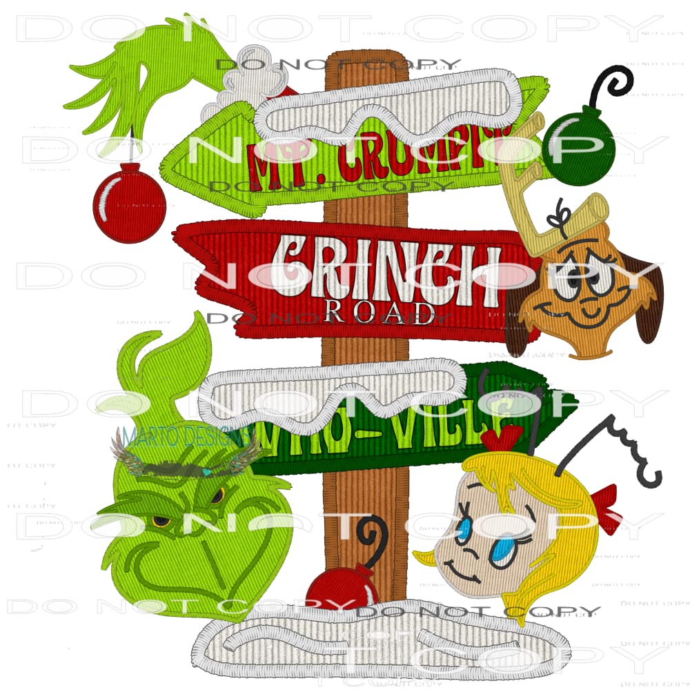 The Grinch Sign #7457 Sublimation transfers - Heat Transfer