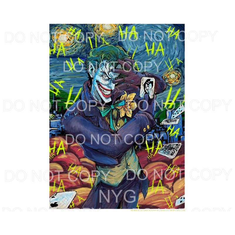 The Joker Starry Night Style Photo DC Comics Sublimation