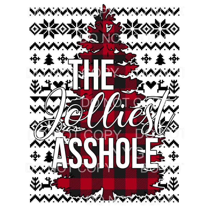 The Jolliest Asshole Buffalo Plaid Christmas Tree