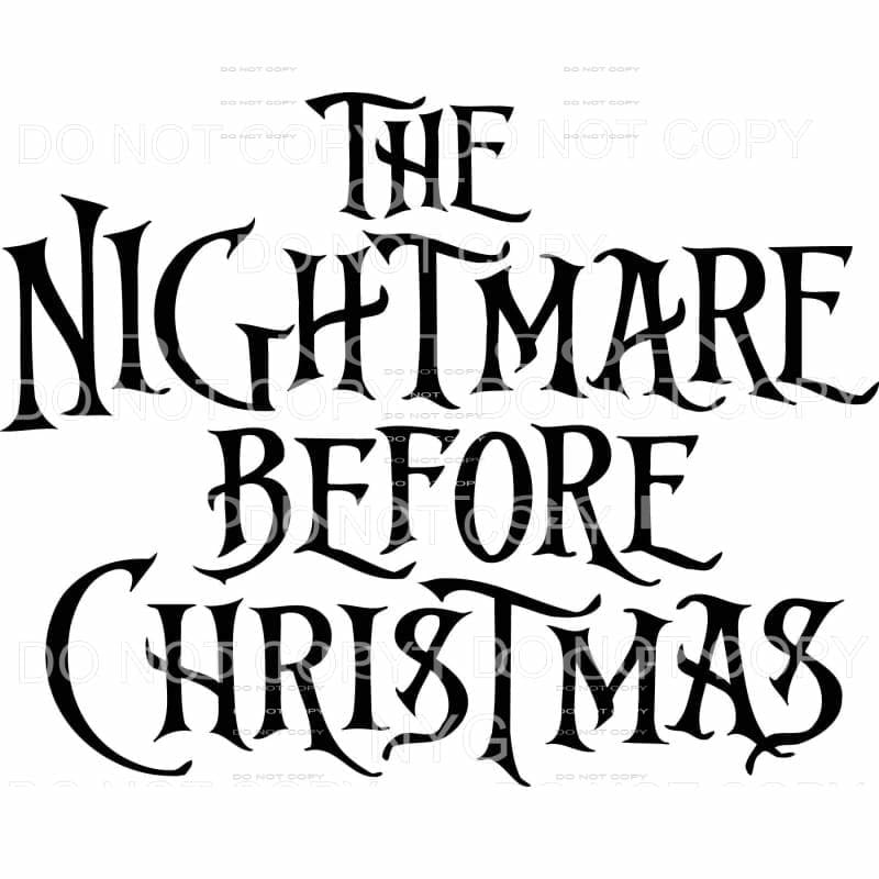 The Nightmare Before Christmas #1 Sublimation transfers -