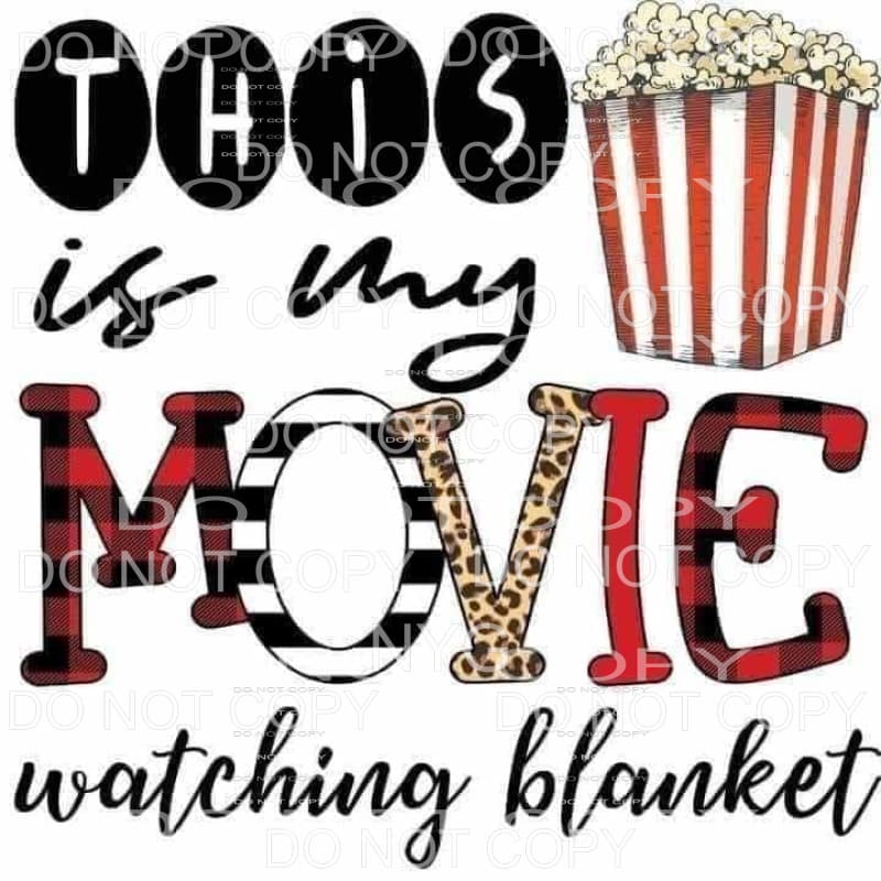 This Is My Movie Watching Blanket Red Plaid Stripes Leopard