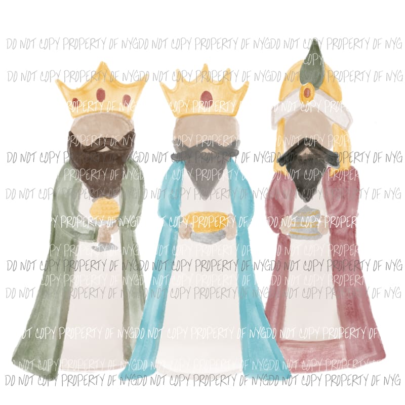 Three Wise Men watercolor # 1 Sublimation transfers Heat Transfer