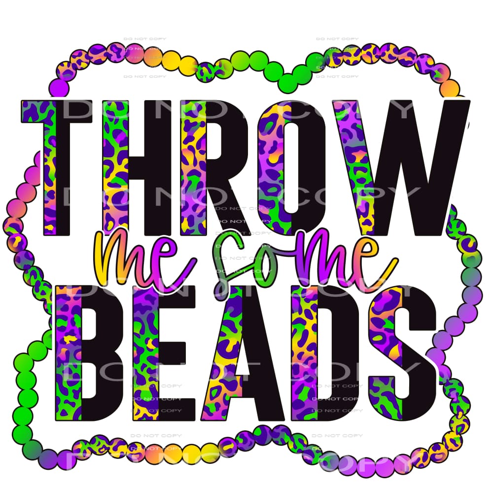 Throw Me Some Beads Colorful Leopard Mardi Gras #2546