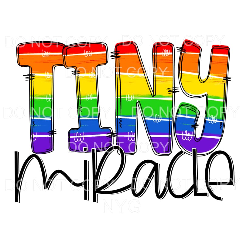 Tiny Miracle Rainbow Letters Sublimation transfers - Heat