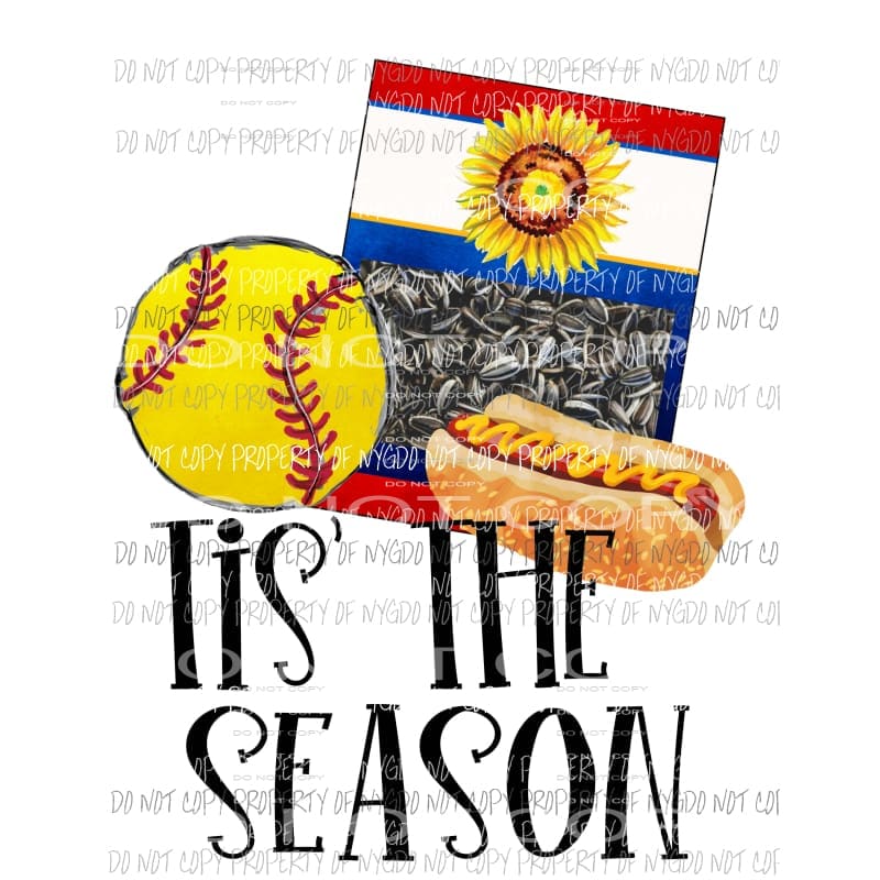 tis the season softball Sublimation transfers Heat Transfer