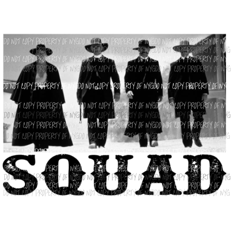 Tombstone squad Black and white Sublimation transfers Heat Transfer