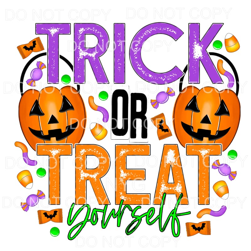 Trick Or Treat Yourself Purple Green Orange Halloween Candy