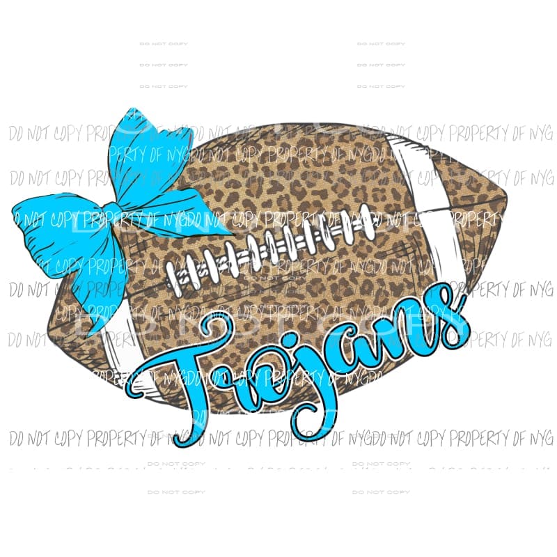 Trojans football blue Sublimation transfers Heat Transfer