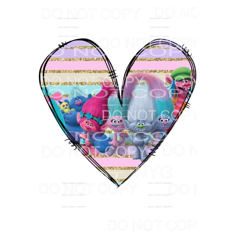 Trolls Heart Sublimation transfers - Heat Transfer