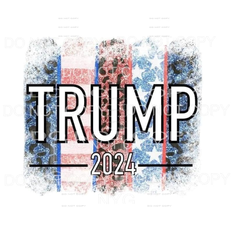 Trump 2024 American Flag Leopard Brush Strokes #1738
