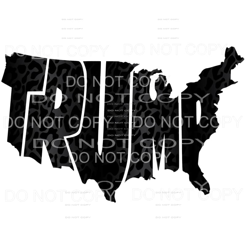Trump United States Black Grey Leopard Sublimation transfers