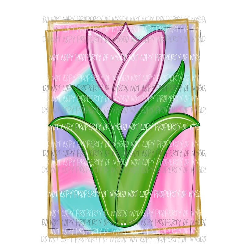 Tulip flower watercolor Sublimation transfers Heat Transfer