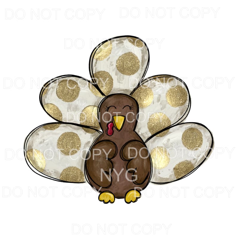 Turkey Brown Gold Polka Dots #1325 Sublimation transfers -