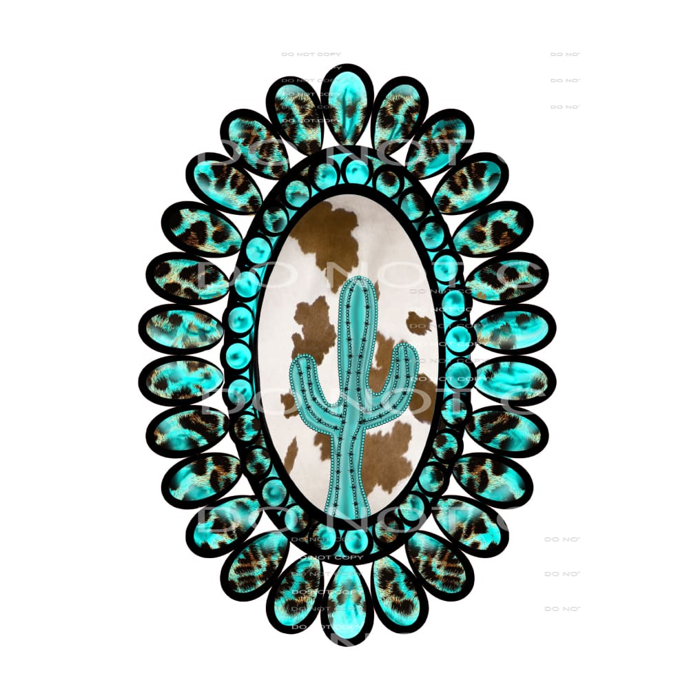 Turquoise cactus # 2075 Sublimation transfers - Heat