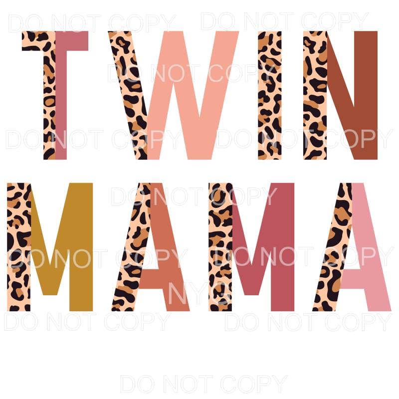 Twin Mama Half Leopard Sublimation transfers - Heat Transfer