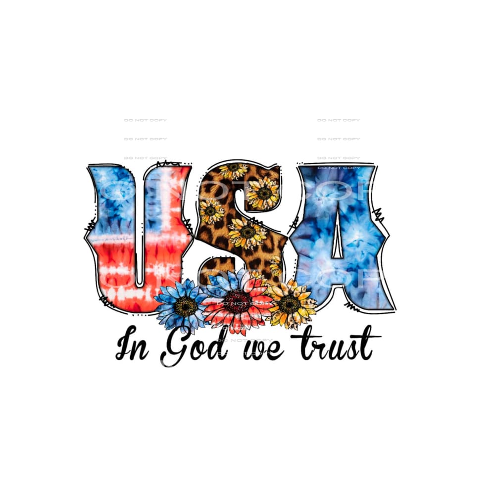 USA in God we trust #6923 Sublimation transfers - Heat