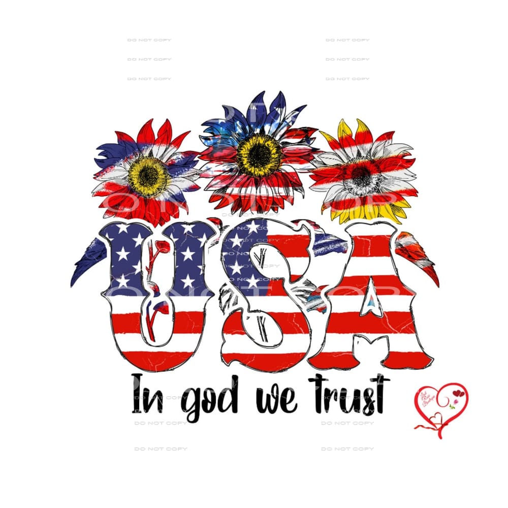 USA In God we trust #7093 Sublimation transfers - Heat