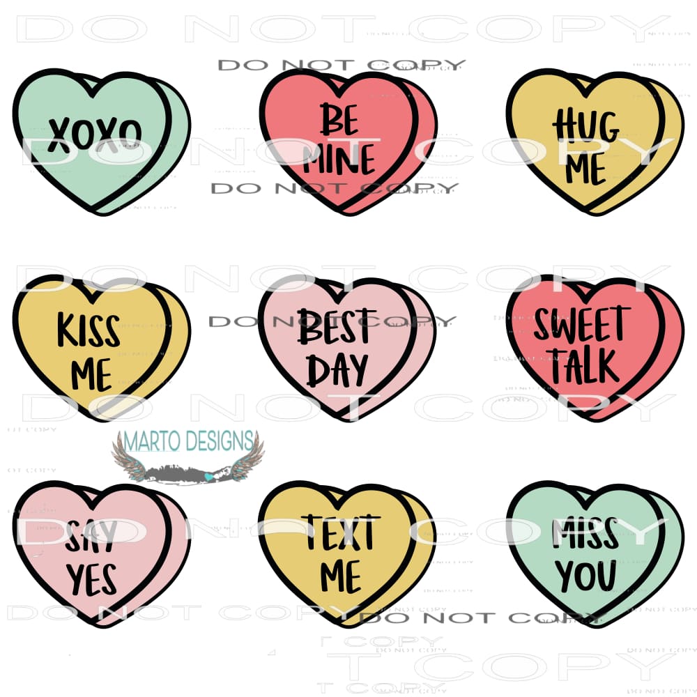 Valentine Candy #9175 Sublimation transfers - Heat Transfer