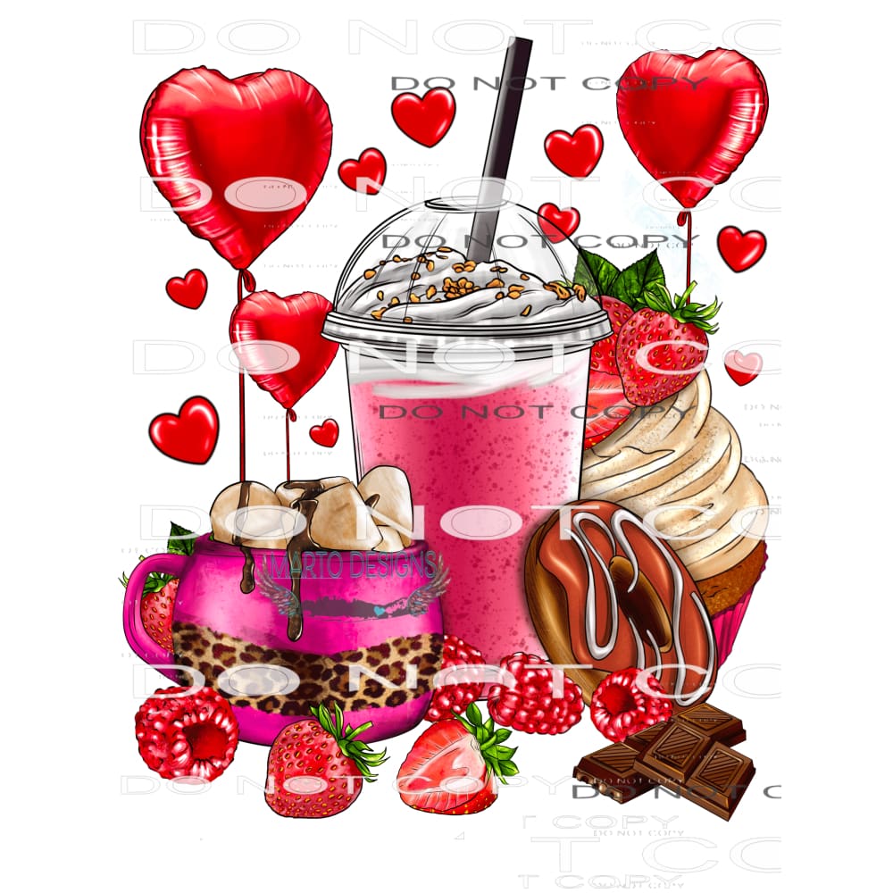 Valentine Coffee #8767 Sublimation transfers - Heat Transfer