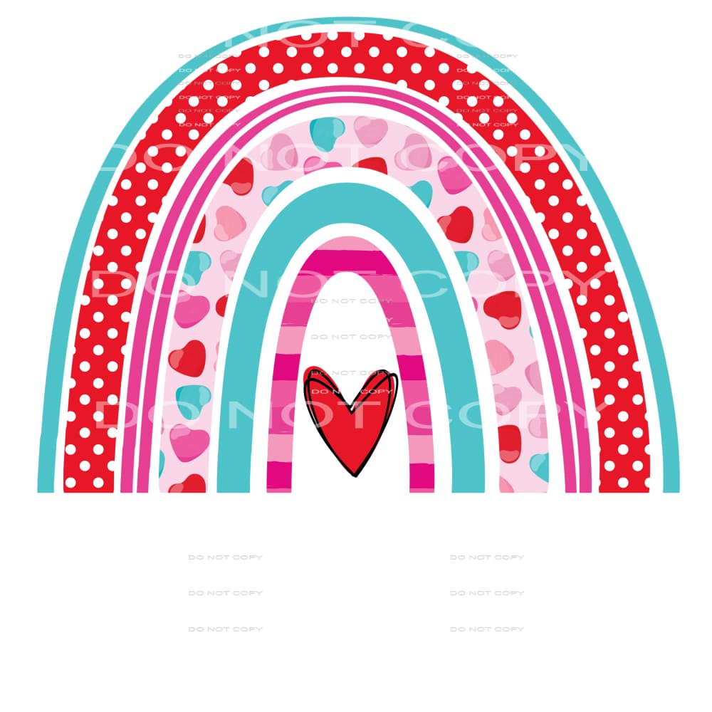 Valentines Day Rainbow Red Pink Blue Hearts #2589
