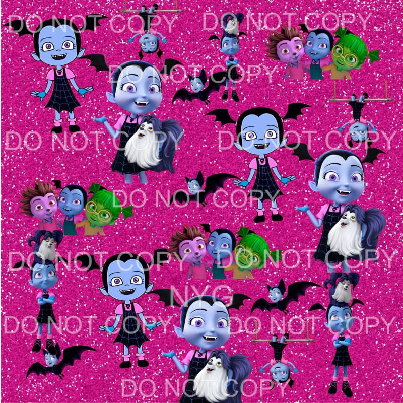 Vampirina and Characters Vampire Pink Background Sheet #1590