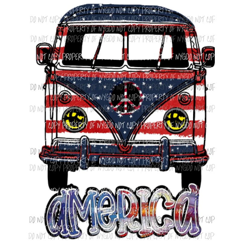 VB Van America Sublimation transfers usa 4th of july america memorial labor day Heat Transfer