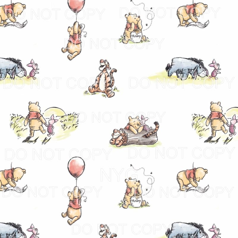 Vintage Winnie The Pooh Sheet Sublimation transfers - 13 x 9