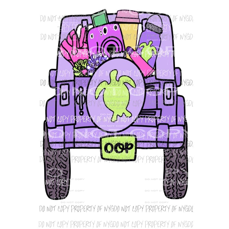 VSCO girl Jeep purple turtles Sublimation transfers Heat Transfer