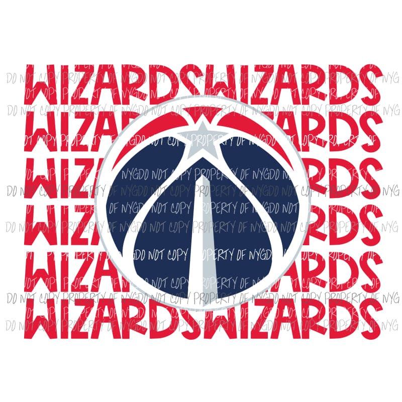 Washington Wizards stacked Sublimation transfers Heat Transfer