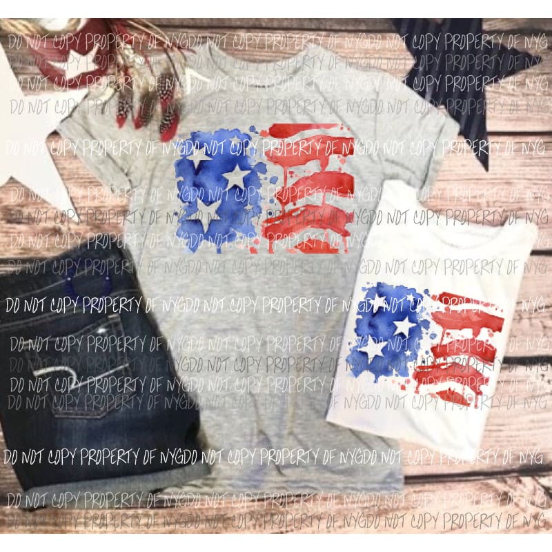 Watercolor flag Sublimation transfers Heat Transfer