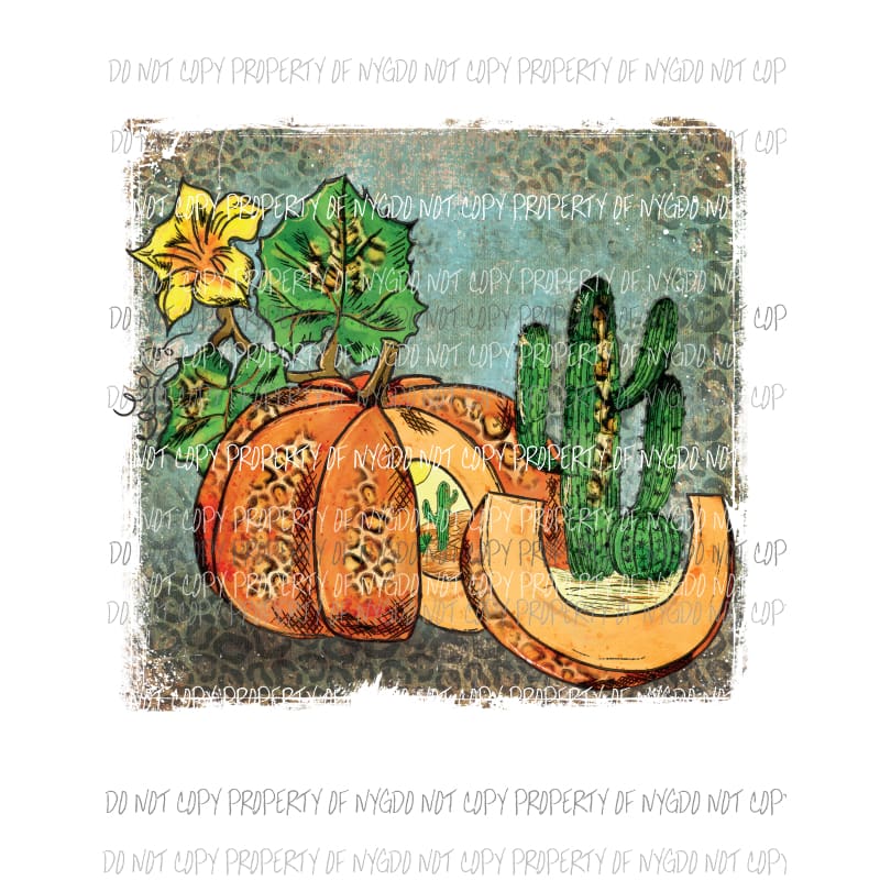 Watercolor Pumpkin Cactus Halloween Sublimation transfers Heat Transfer