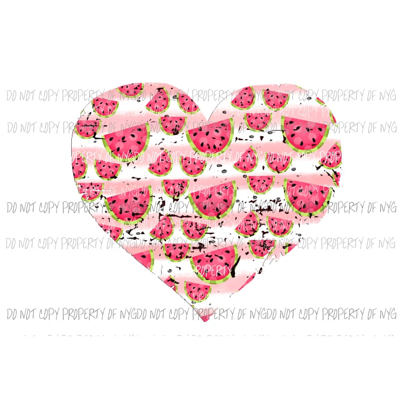 Watermelon Heart Sublimation transfers Heat Transfer