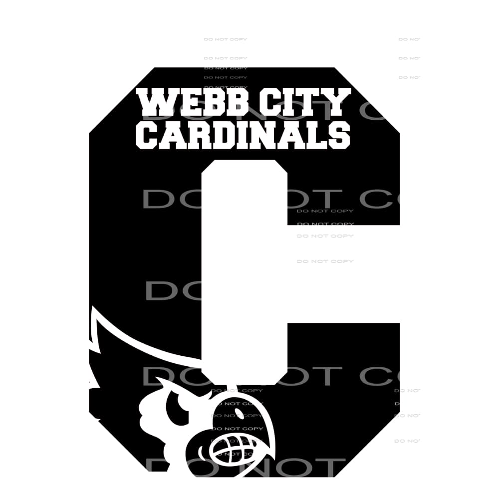 Webb City Cardinals Letter C Sublimation transfers - Heat