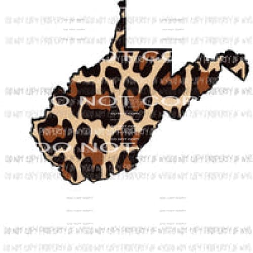 West Virginia state outline leopard Sublimation transfers -